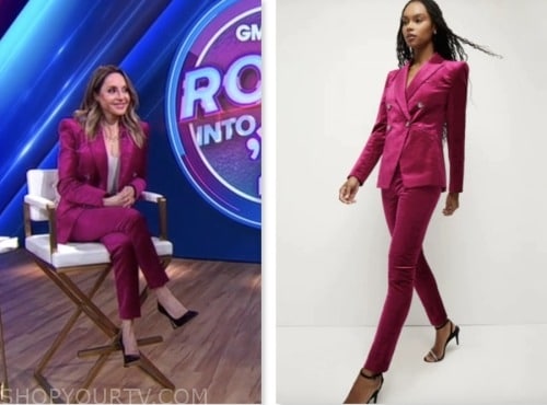 Good Morning America: January 2024 Gabby Bernstein's Pink Velvet Blazer ...