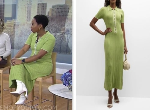 The Today Show: January 2024 Zinhle Essamuah's Green Ribbed Knit Polo ...