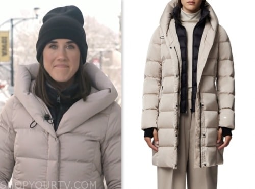 NBC News Daily: January 2024 Maggie Vespa's Beige Hooded Puffer Down ...