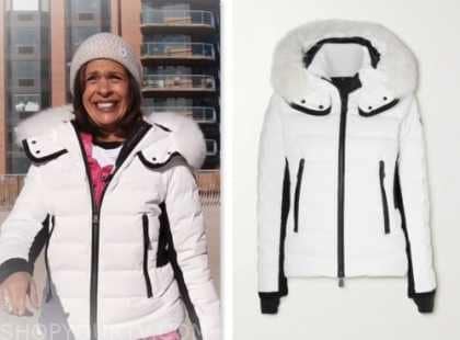 The Today Show: January 2024 Hoda Kotb's White Puffer Fur Trim Hooded ...