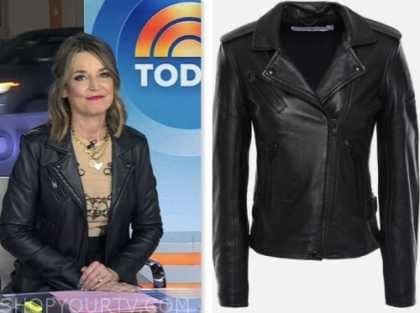 The Today Show: January 2024 Savannah Guthrie's Black Moto Leather ...