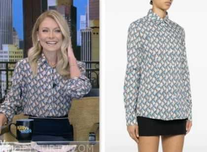 Live with Kelly and Mark: January 2024 Kelly Ripa's Blue Floral Printed ...