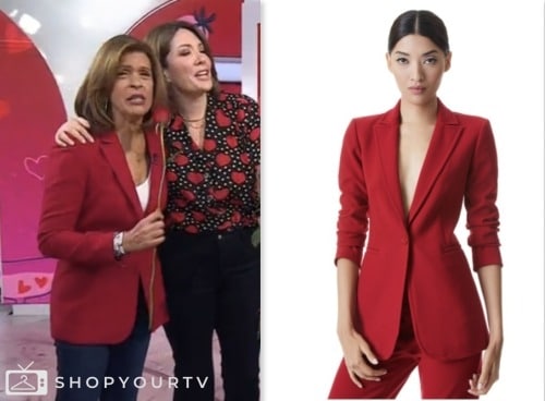 WornOnTV: Hoda's red blazer and leather leggings on Today