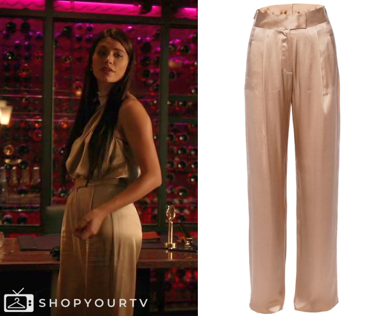 Champagne Silk Wide Leg Trouser