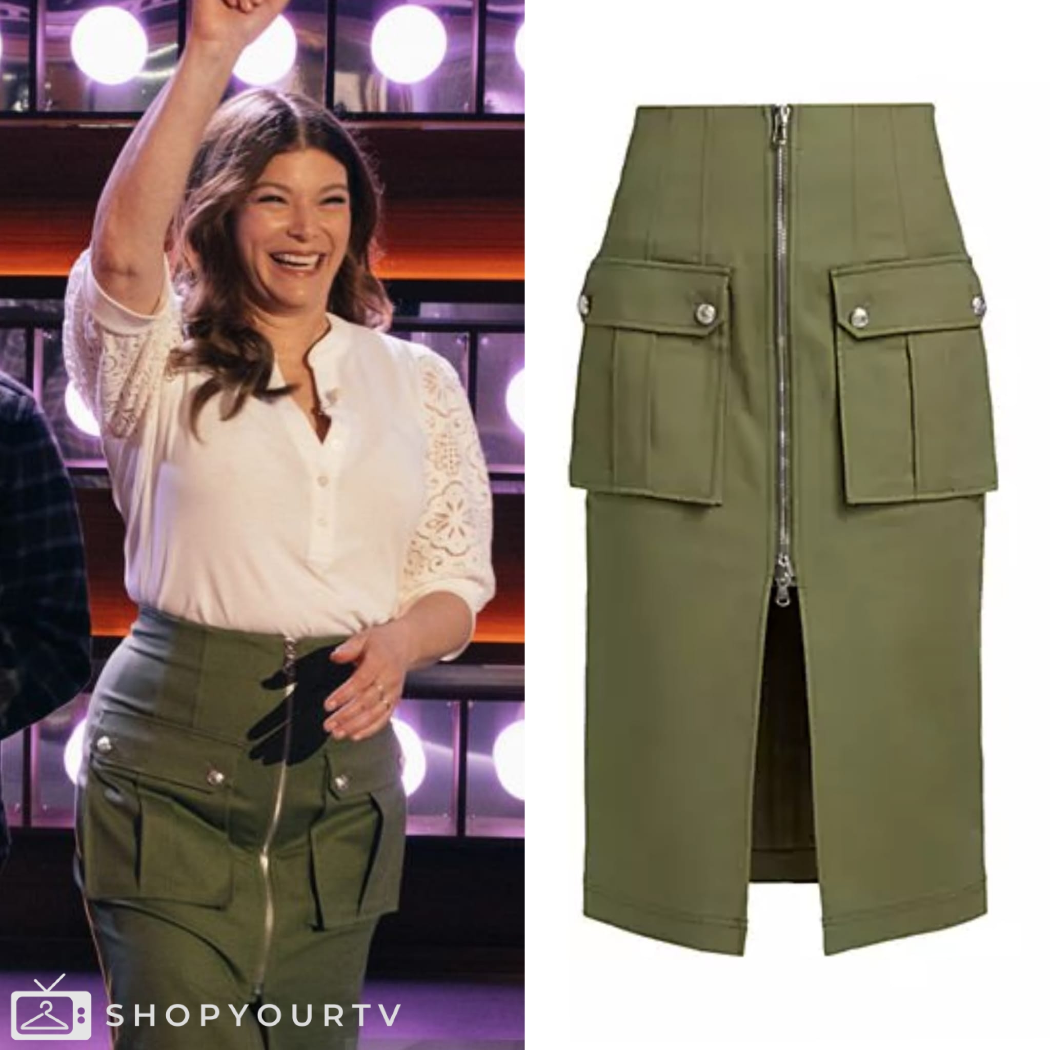 The Kelly Clarkson Show March 2024 Gail Simmons s Cargo Skirt