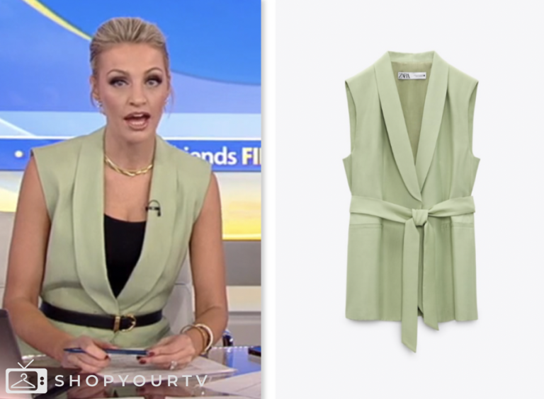 Fox and Friends February 2023 Ashley Strohmier's Green Mock Neck
