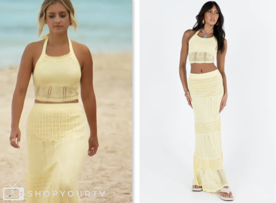 bailey knit halter top in yellow