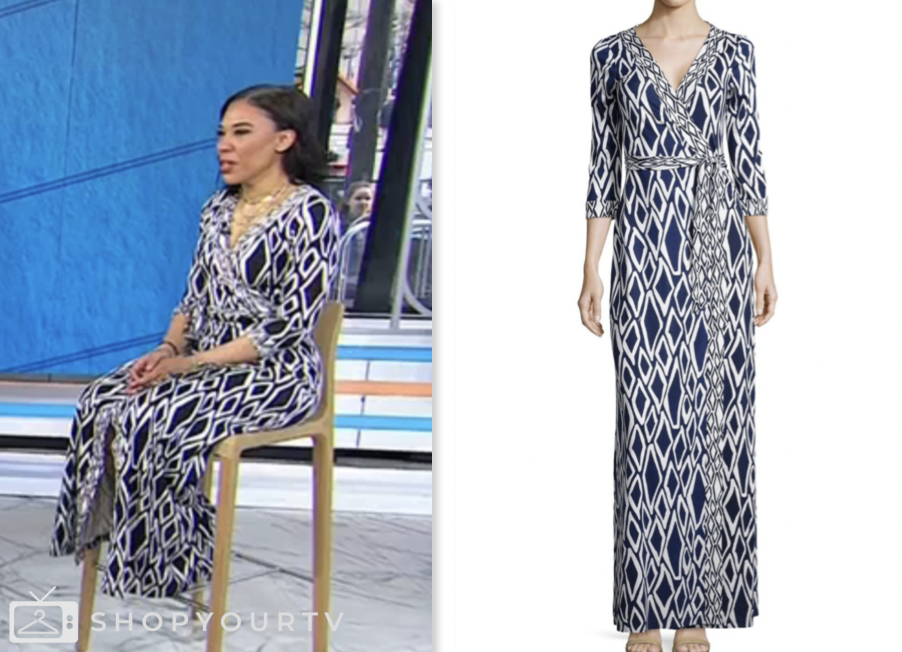 The Today Show: March 2024 Vanessa Rissetto's Printed Wrap Maxi Dress ...