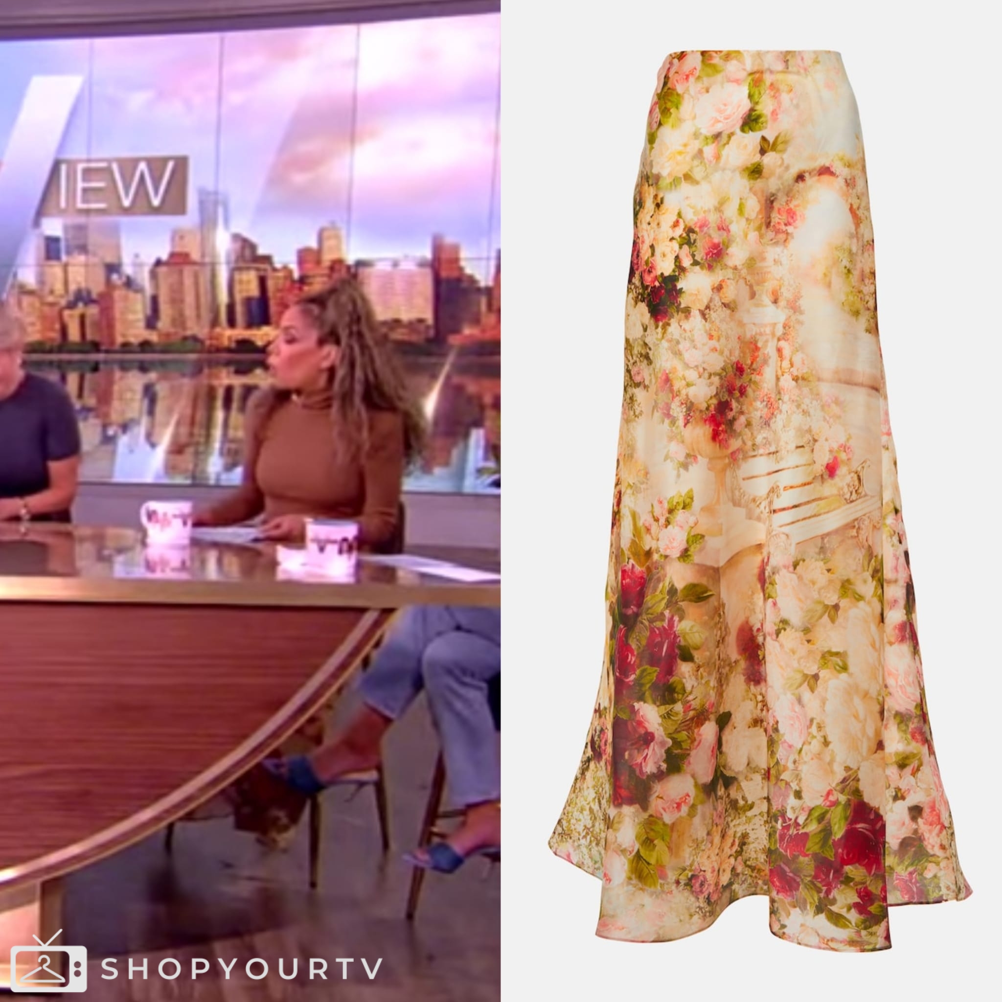 The View February 2024 Sunny Hostin’s Printed maxi skirt Shop Your TV